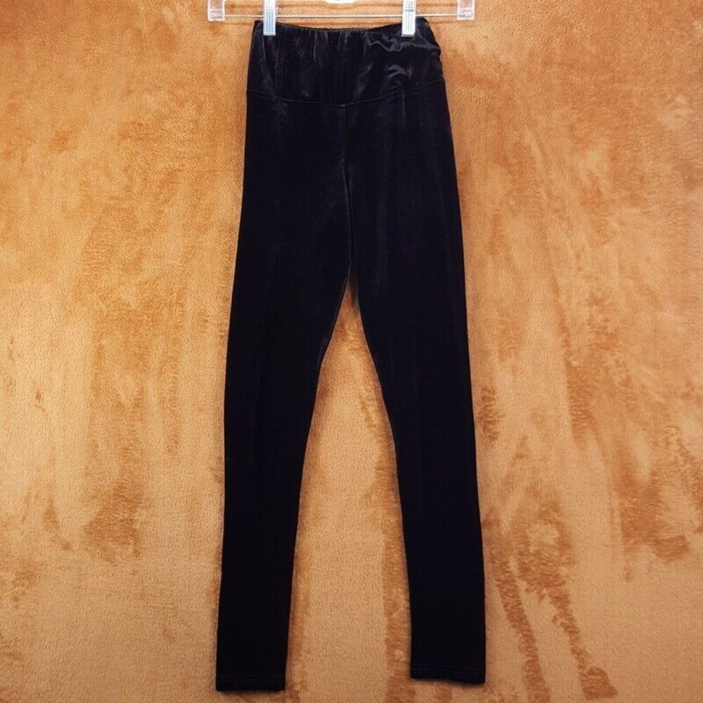 ALLSAINTS Womens Leggings Size 0 Black Pull On Velvet Stretch Full Length CORA
